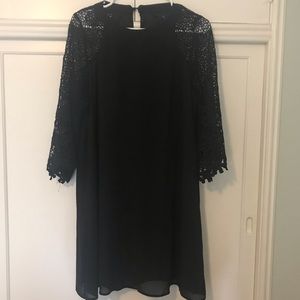 Black crochet dress